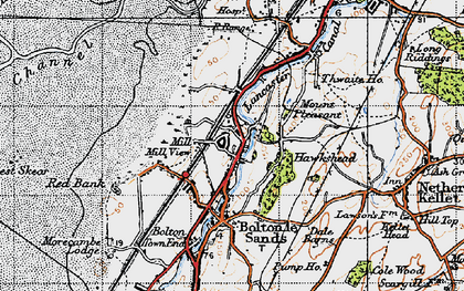Old map of Bolton-le-Sands in 1947