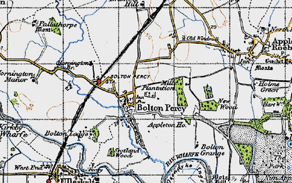 Old map of Bolton Percy in 1947