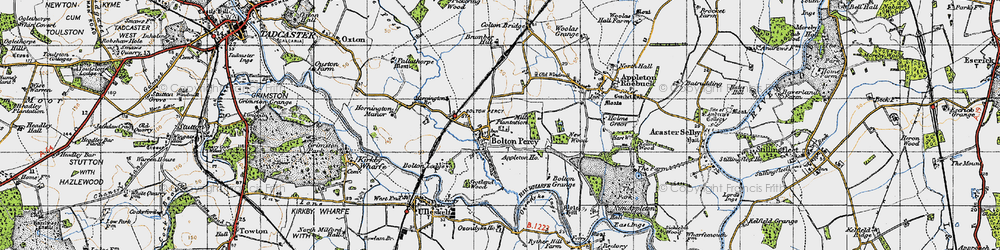 Old map of Bolton Percy in 1947