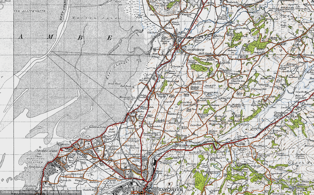 Old Map of Historic Map covering Beaumont Cote in 1947