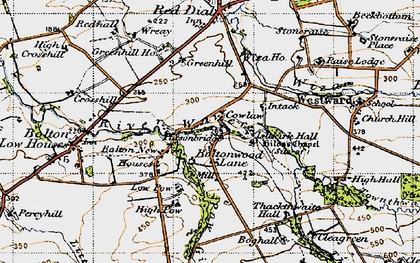 Old map of Bolton Wood Lane in 1947