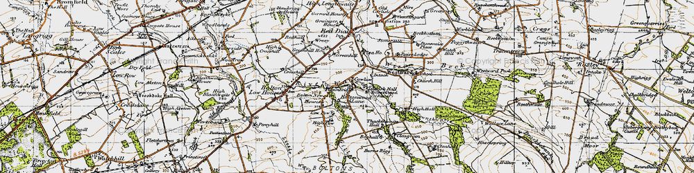 Old map of Bolton Wood Lane in 1947