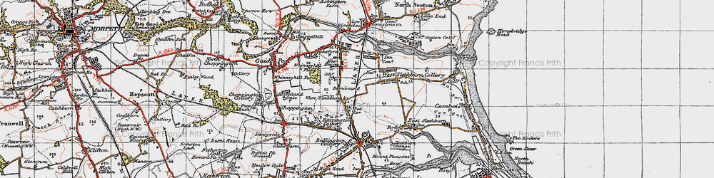Old map of Bomarsund in 1947