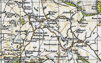 Old map of Bomby in 1947