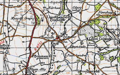 Old map of Boncath in 1947