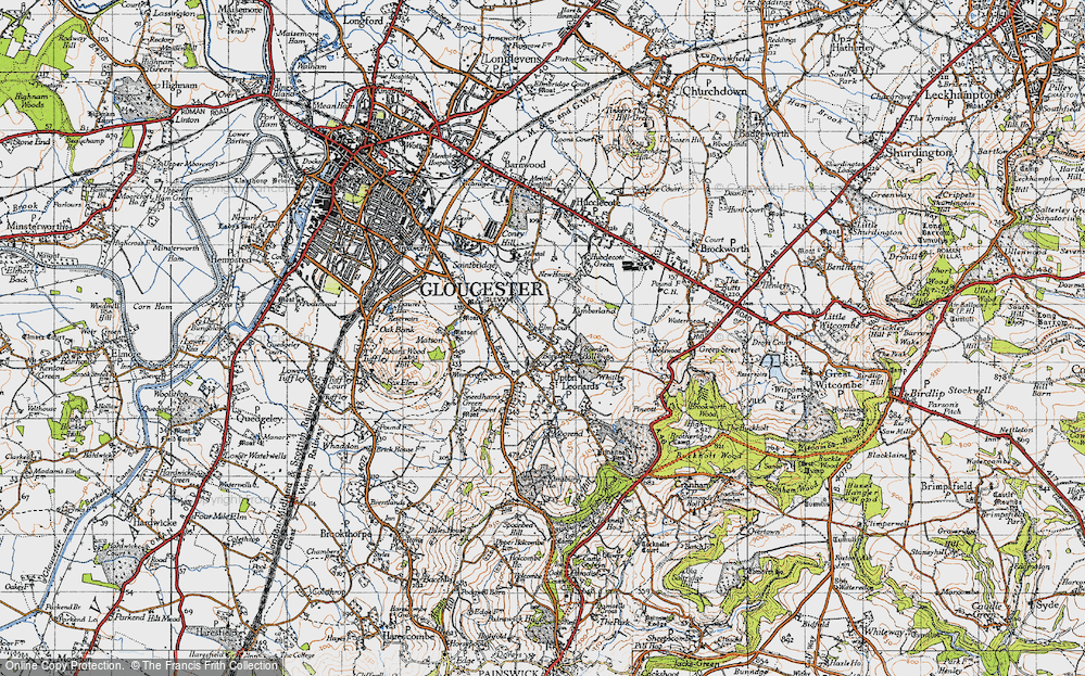 Old Map of Bondend, 1947 in 1947