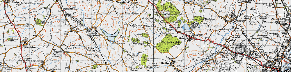 Old map of Whittington Grange in 1946