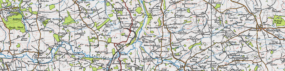 Old map of Bridge Town in 1946