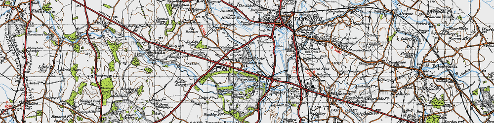 Old map of Bonehill in 1946
