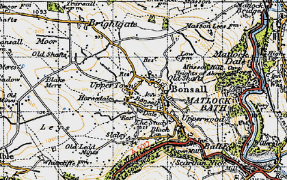 Old map of Bonsall in 1947