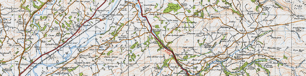 Old map of Tirmawr in 1947