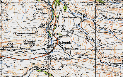 Old map of Banc Mynyddgorddu in 1947