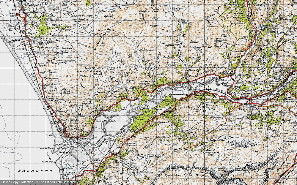 Old Map of Historic Map covering Abergwynant in 1947