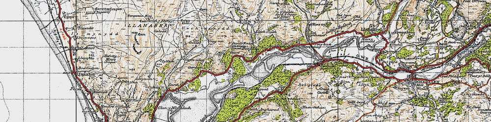 Old map of Abergwynant in 1947