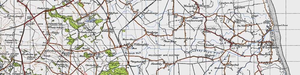 Old map of Bonthorpe in 1946