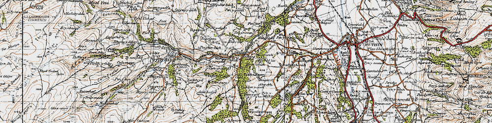 Old map of Aber-ddu in 1947