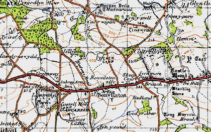 Old map of Bonvilston in 1947