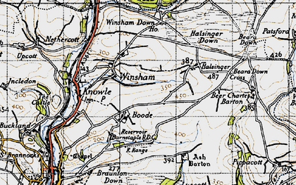 Old map of Winsham Down Ho in 1946
