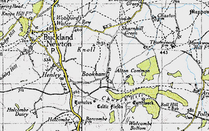 Old map of Bookham in 1945
