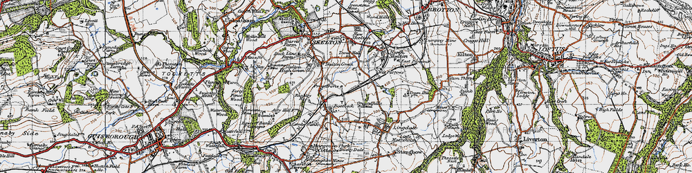 Old map of Boosbeck in 1947