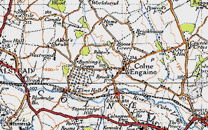 Old map of Boose's Green in 1945