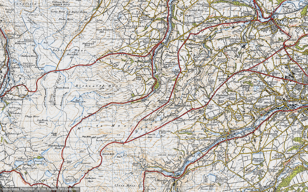 Old Map of Booth Wood, 1947 in 1947