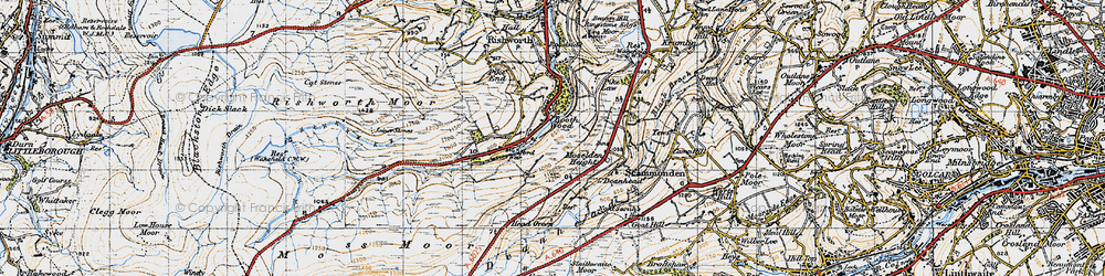 Old map of Booth Wood in 1947