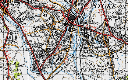 Old map of Boothen in 1946