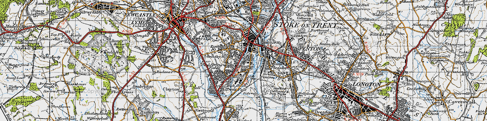 Old map of Boothen in 1946