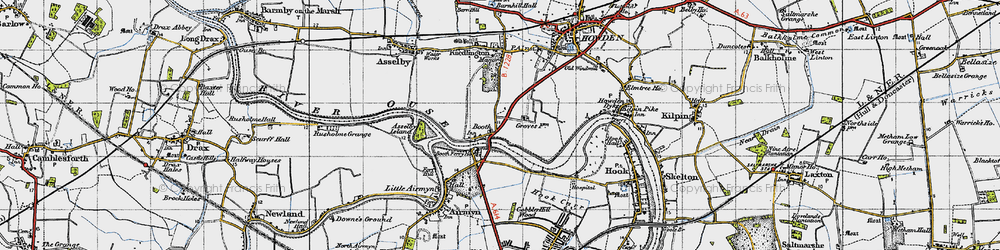 Old map of Boothferry Br in 1947