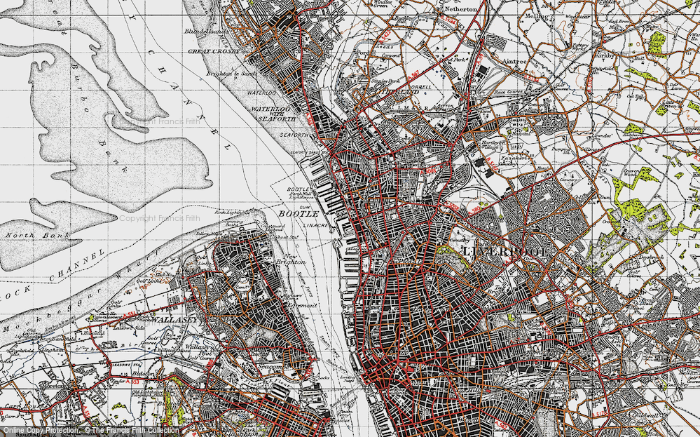 Old Map of Bootle, 1947 in 1947