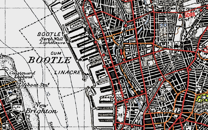 Old map of Bootle in 1947