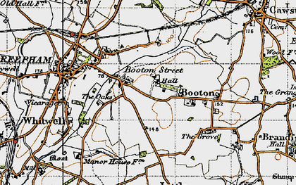 Old map of Booton in 1945