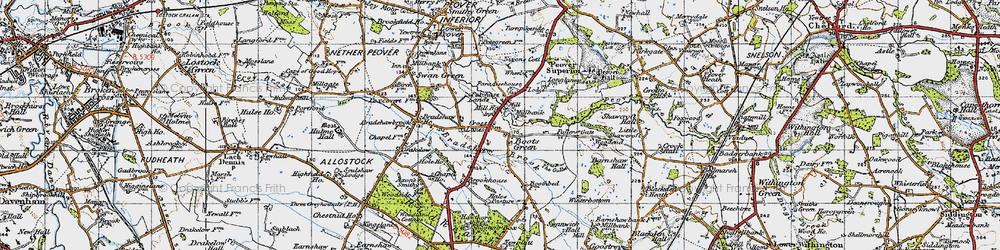 Old map of Boots Green in 1947