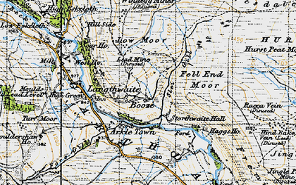 Old map of Booze Moor in 1947