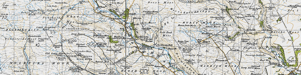 Old map of Booze Moor in 1947