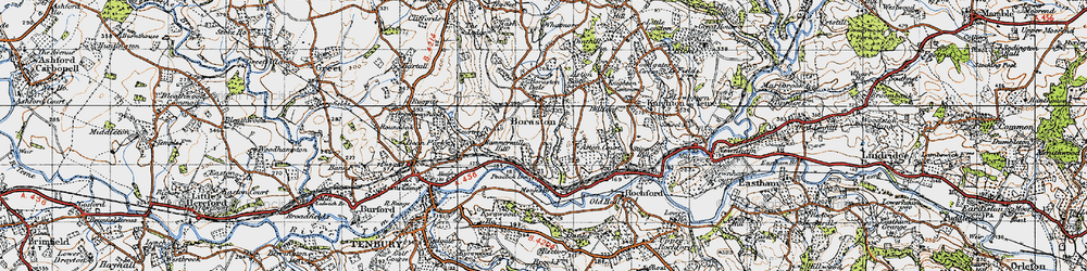 Old map of Boraston in 1947