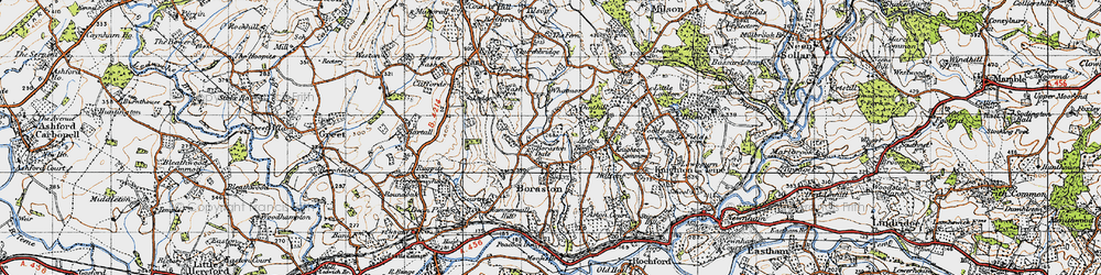 Old map of Boraston Dale in 1947