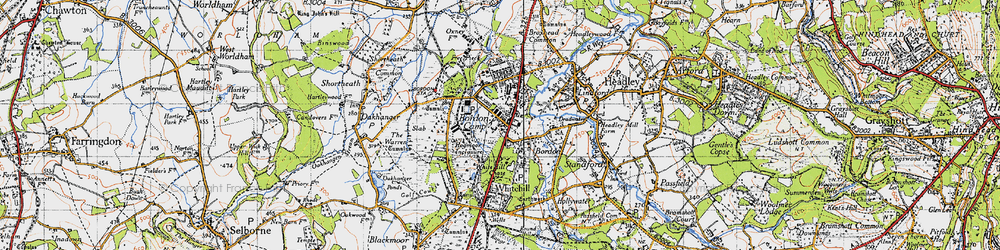 Old map of Bordon in 1940
