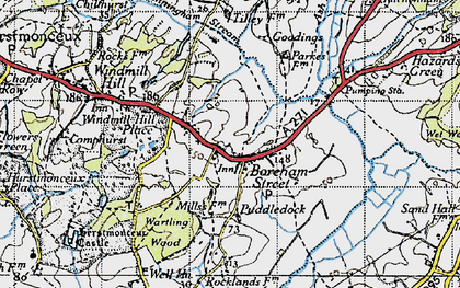 Old map of Boreham Street in 1940