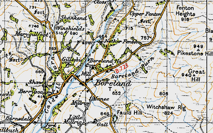 Old map of Boreland in 1947