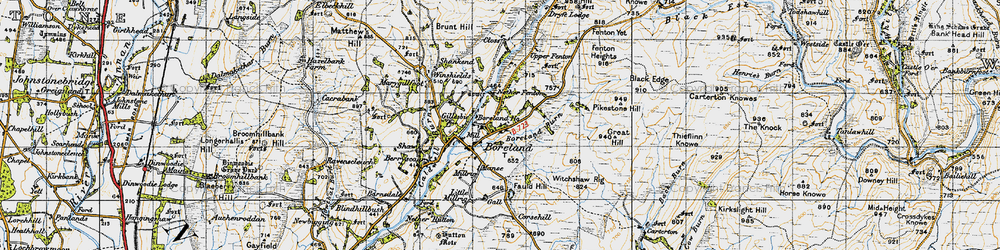 Old map of Black Edge in 1947