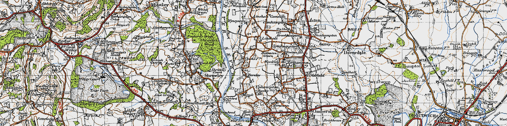 Old map of Boreley Ho in 1947