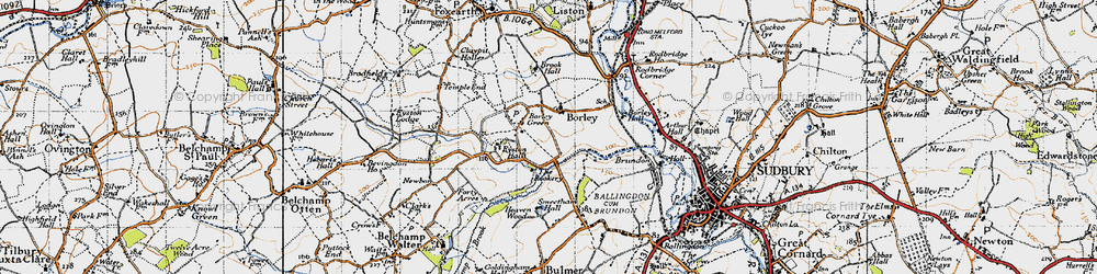 Old map of Borley in 1946