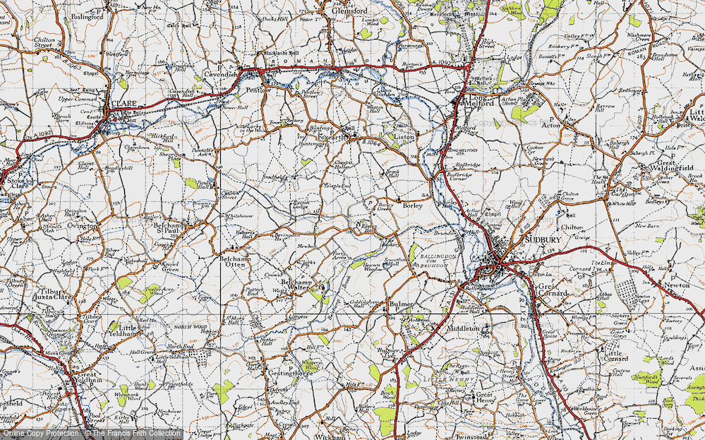 Historic Ordnance Survey Map of Borley Green, 1946
