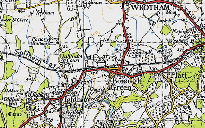 Old map of Borough Green in 1946