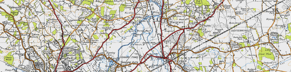 Old map of Borough Marsh in 1947