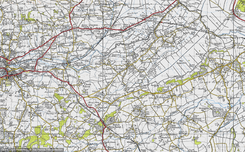 Old Map of Borough Post, 1945 in 1945