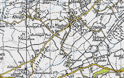 Old map of Borough Post in 1945