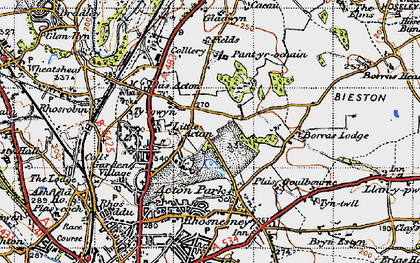 Old map of Borras in 1947